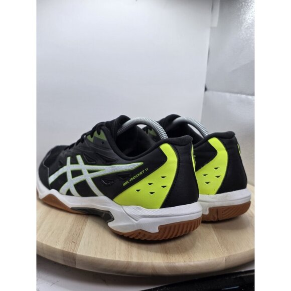 Asics GEL-ROCKET 11 1071A091 Sneakers Mens US 11 Black Green Indoor Sports Shoes - Picture 7 of 10